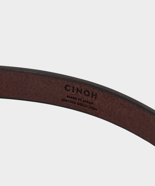 CINOH(チノ)の「SLIM LEATHER BELT/ALL GOLD DETAIL(ベルト・メンズ・ブラウン・S/M)」の4枚目の写真