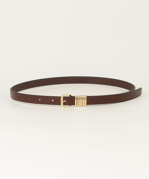 CINOH(チノ)の「SLIM LEATHER BELT/ALL GOLD DETAIL(ベルト・メンズ・ブラウン・S/M)」の6枚目の写真