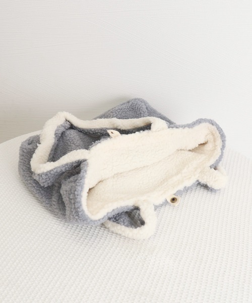 Miniministore(ミニミニストア)の「トートバッグ 両面 もこもこ 大容量(トートバッグ・レディース・ホワイト×ブラウン/ホワイト×グレー・FREE)」の21枚目の写真