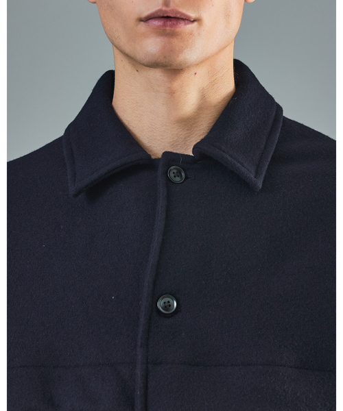 ABAHOUSE（アバハウス）の「【セットアップ対応】ウールミルド CPOシャツブルゾン/ ボックスシルエット（ブルゾン・メンズ・ネイビー/グレー・46/48）」の6枚目の写真