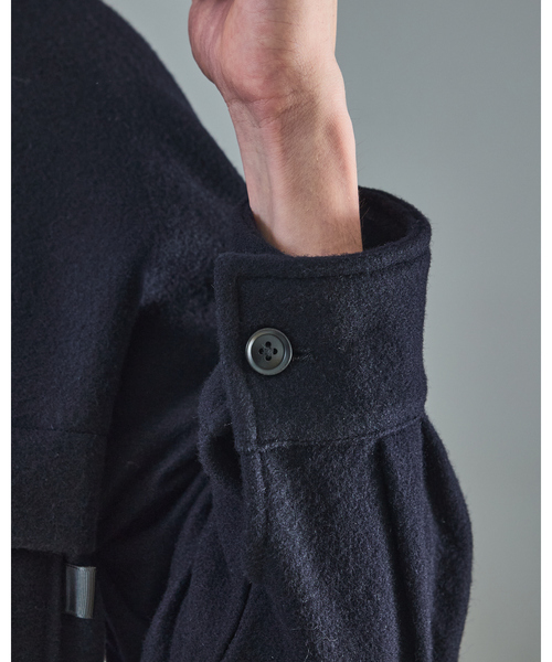 ABAHOUSE（アバハウス）の「【セットアップ対応】ウールミルド CPOシャツブルゾン/ ボックスシルエット（ブルゾン・メンズ・ネイビー/グレー・46/48）」の10枚目の写真