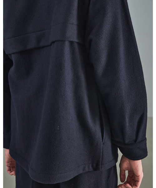 ABAHOUSE（アバハウス）の「【セットアップ対応】ウールミルド CPOシャツブルゾン/ ボックスシルエット（ブルゾン・メンズ・ネイビー/グレー・46/48）」の11枚目の写真