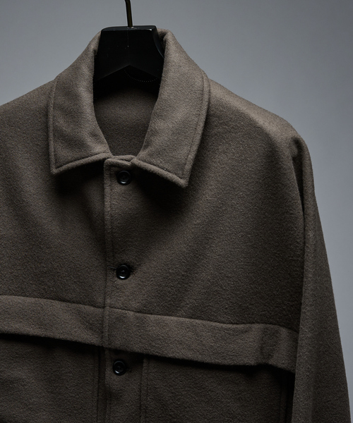 ABAHOUSE（アバハウス）の「【セットアップ対応】ウールミルド CPOシャツブルゾン/ ボックスシルエット（ブルゾン・メンズ・ネイビー/グレー・46/48）」の19枚目の写真