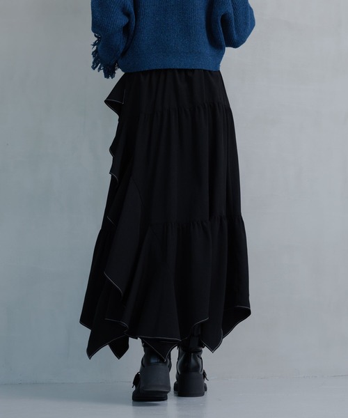 PAGEBOY(ページボーイ)の「ジグフリティアードスカート(スカート・レディース・ブルー/チャコールグレー/ブラック/グレイッシュベージュ・FREE)」の11枚目の写真