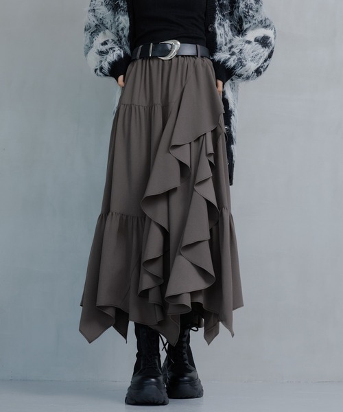 PAGEBOY(ページボーイ)の「ジグフリティアードスカート(スカート・レディース・ブルー/チャコールグレー/ブラック/グレイッシュベージュ・FREE)」の21枚目の写真