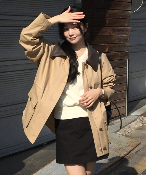 コットンワークハーフジャケットベージュMDJK039BEIGE