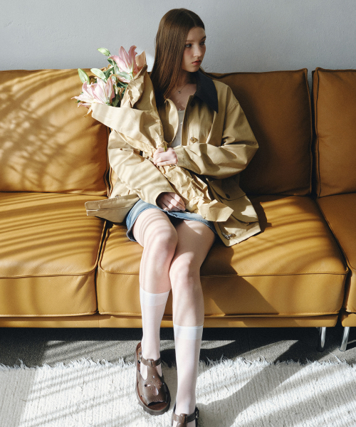 MONGDOL(モンドル)の「コットンワークハーフジャケットベージュMDJK039BEIGE(ミリタリージャケット・レディース・その他・F)」の4枚目の写真
