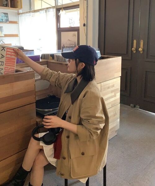 MONGDOL(モンドル)の「コットンワークハーフジャケットベージュMDJK039BEIGE(ミリタリージャケット・レディース・その他・F)」の9枚目の写真