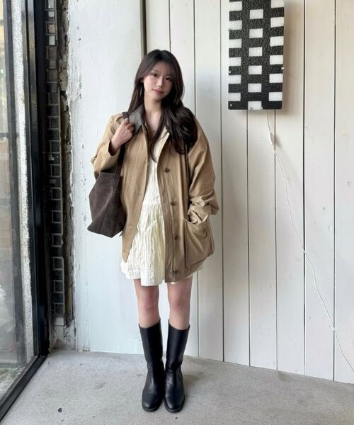 MONGDOL(モンドル)の「コットンワークハーフジャケットベージュMDJK039BEIGE(ミリタリージャケット・レディース・その他・F)」の10枚目の写真