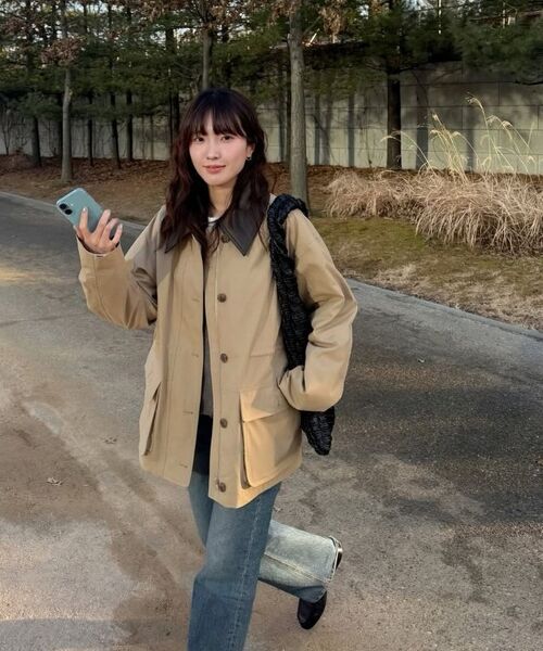 MONGDOL(モンドル)の「コットンワークハーフジャケットベージュMDJK039BEIGE(ミリタリージャケット・レディース・その他・F)」の12枚目の写真