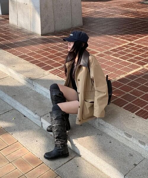 MONGDOL(モンドル)の「コットンワークハーフジャケットベージュMDJK039BEIGE(ミリタリージャケット・レディース・その他・F)」の13枚目の写真