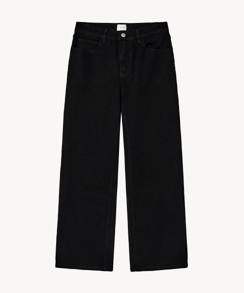 LADY VOLUME(レディーボリューム)の「ストレートフレアジーンズ (ブラック)(デニムパンツ・レディース・その他・SMALL/MEDIUM/LARGE)」の2枚目の写真