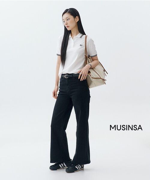 LADY VOLUME(レディーボリューム)の「ストレートフレアジーンズ (ブラック)(デニムパンツ・レディース・その他・SMALL/MEDIUM/LARGE)」の13枚目の写真