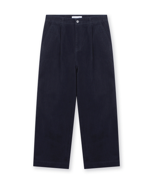 BESLOW(ビースロー)の「VELVET DENIM ONE TUCK CURVED PANTS INDIGO(デニムパンツ・メンズ・その他・28/30/32/34)」の1枚目の写真