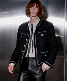 UNTAGE（アンテージ）の「チェーンフリンジツイードジャケット[ブラック(MAN)]_UTO-FB53（その他アウター）」