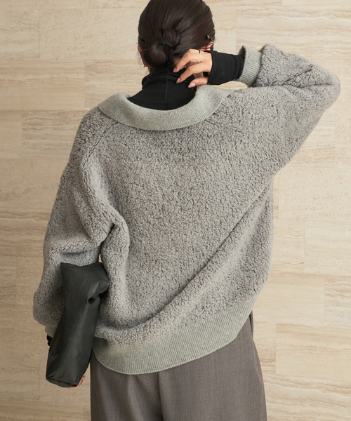 plage(プラージュ)の「《追加》super100s jersey turtle ニット(Tシャツ/カットソー・レディース・モカ/ベージュ/ブラック・FREE)」の13枚目の写真