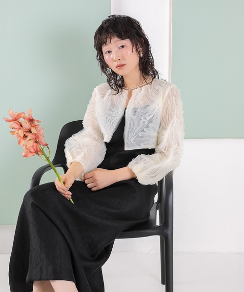 Kana(カナ)の「【kaene別注企画】チュールエンブロイダリーボレロ 光沢サテンAラインドレス 2点セット パーティー結婚式 お呼ばれ オケージョンドレス(ドレス・レディース・ラベンダー/ベージュ/ベージュ×ブラック・S)」の20枚目の写真