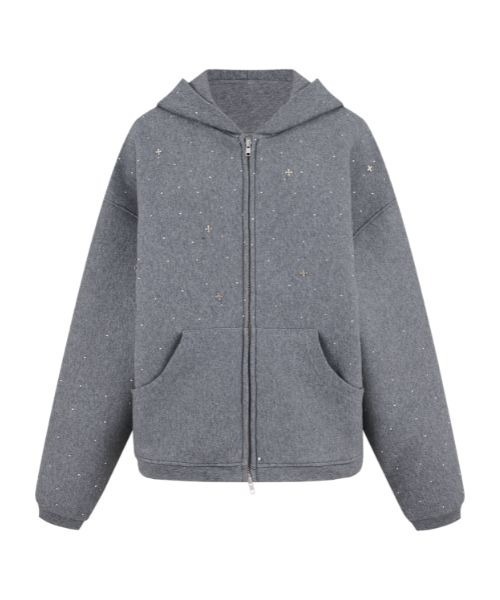 【新品未使用】andwang kirakira zip up パーカー Mサイズ andwang Kirakira zip up パーカー Sサイズ