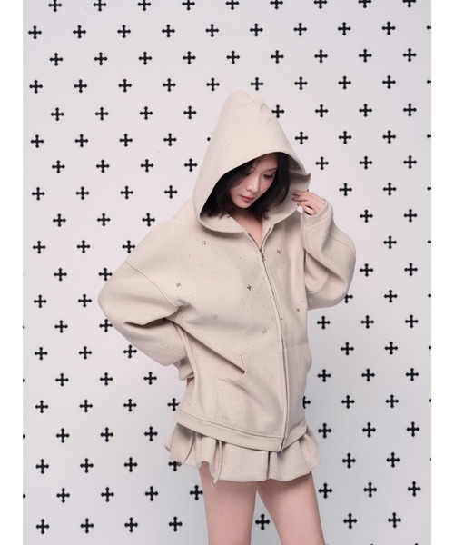 kirakira jewel zip up（パーカー）｜andwang（アンドワン）の