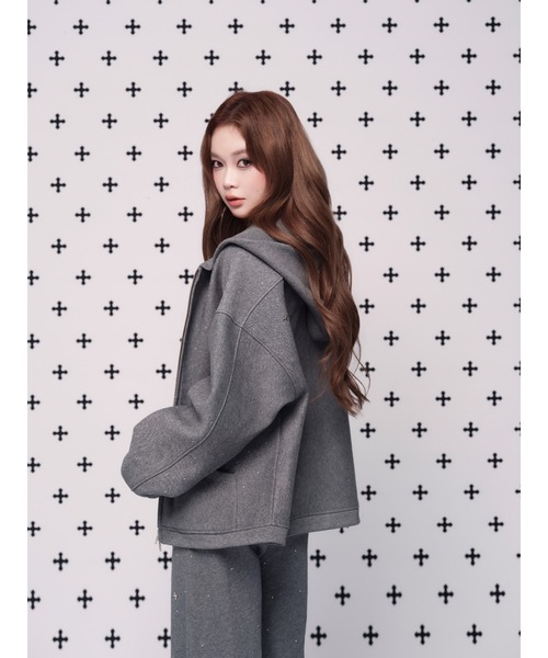kirakira jewel zip up（パーカー）｜andwang（アンドワン）の