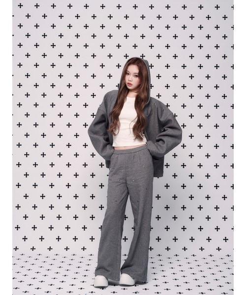 kirakira jewel zip up（パーカー）｜andwang（アンドワン）の