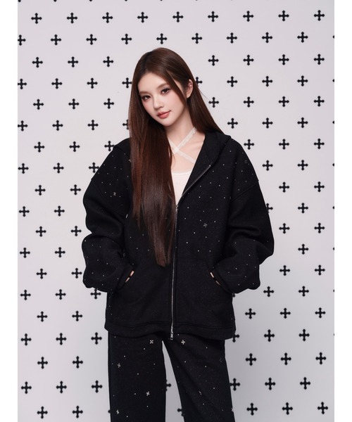 kirakira jewel zip up（パーカー）｜andwang（アンドワン）の