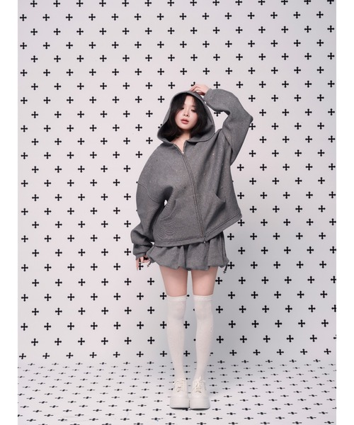 kirakira jewel zip up（パーカー）｜andwang（アンドワン）の