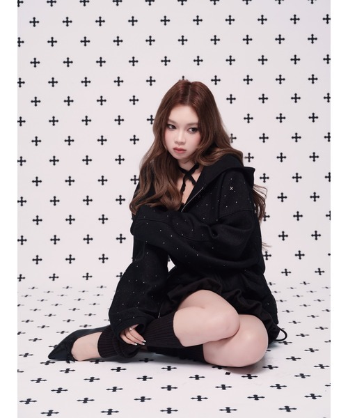 kirakira jewel zip up（パーカー）｜andwang（アンドワン）の