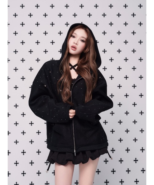 kirakira jewel zip up（パーカー）｜andwang（アンドワン）の