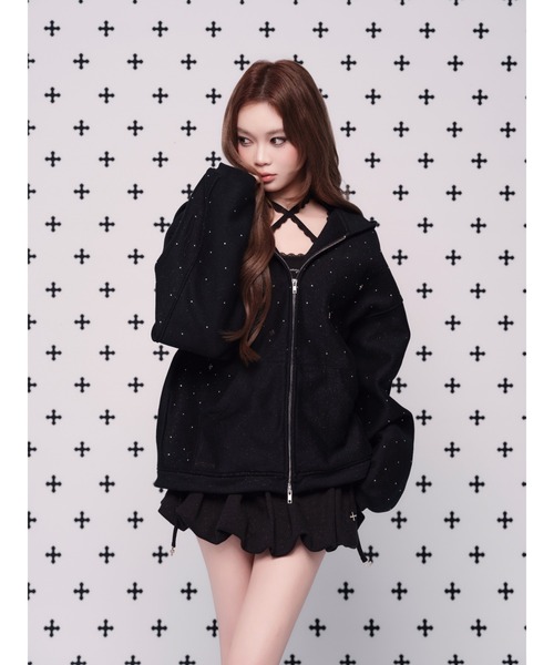 kirakira jewel zip up（パーカー）｜andwang（アンドワン）の