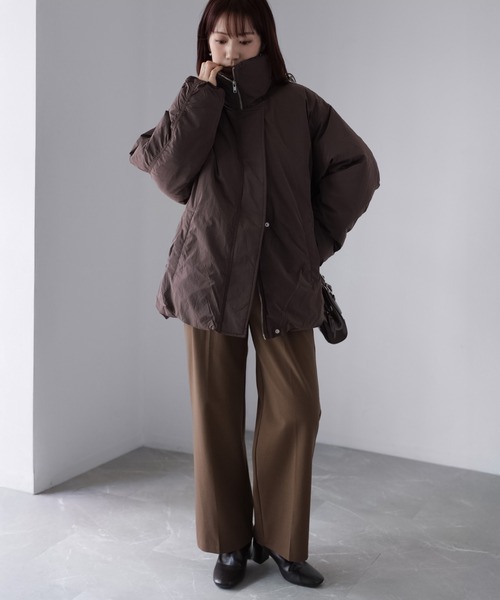 Riberry（リベリー）の「ナイロンワッシャー中綿ダウンジャケット（ダウンジャケット/コート・レディース・ブラウン/アイボリー/ブラック/チャコールグレー・FREE）」の16枚目の写真