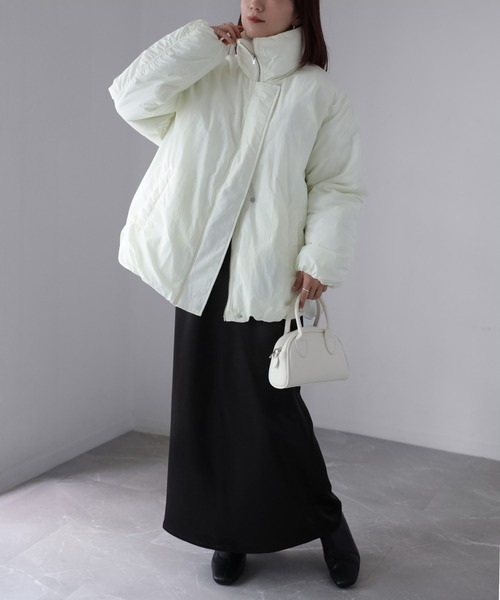 Riberry（リベリー）の「ナイロンワッシャー中綿ダウンジャケット（ダウンジャケット/コート・レディース・ブラウン/アイボリー/ブラック/チャコールグレー・FREE）」の17枚目の写真