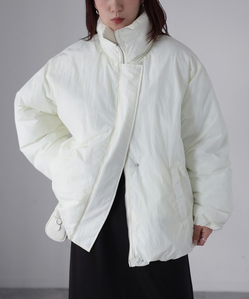 Riberry（リベリー）の「ナイロンワッシャー中綿ダウンジャケット（ダウンジャケット/コート・レディース・ブラウン/アイボリー/ブラック/チャコールグレー・FREE）」の5枚目の写真