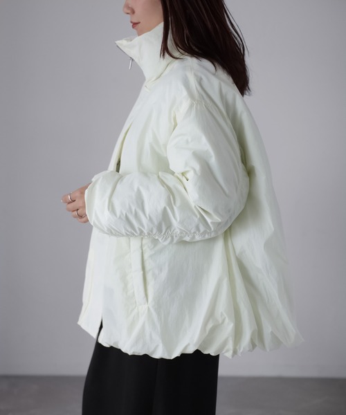 Riberry（リベリー）の「ナイロンワッシャー中綿ダウンジャケット（ダウンジャケット/コート・レディース・ブラウン/アイボリー/ブラック/チャコールグレー・FREE）」の20枚目の写真