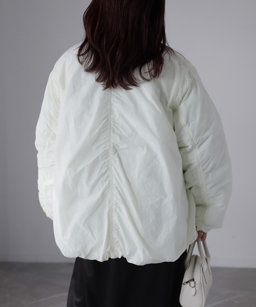 Riberry（リベリー）の「ナイロンワッシャー中綿ダウンジャケット（ダウンジャケット/コート・レディース・ブラウン/アイボリー/ブラック/チャコールグレー・FREE）」の21枚目の写真