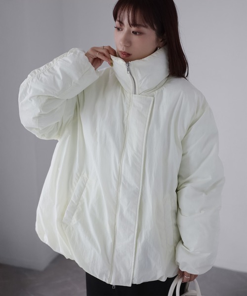 Riberry（リベリー）の「ナイロンワッシャー中綿ダウンジャケット（ダウンジャケット/コート・レディース・ブラウン/アイボリー/ブラック/チャコールグレー・FREE）」の6枚目の写真