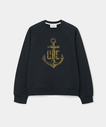 anchor print sweatshirt(womens) dark navy