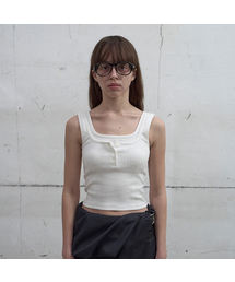 LCDC TM（エルシーディーシーティーエム）の「DOUBLE LAYERED TANK TOP (WHITE)（Tシャツ/カットソー）」
