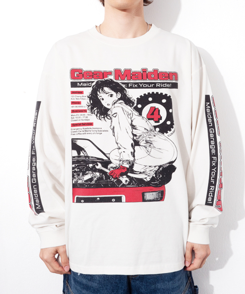 QT8 GARMENTS(キューティーエイトガーメント)の「RG Gear Maiden Washed Long Sleeve (Ecru)(Tシャツ/カットソー・レディース・その他・LARGE/X-LARGE/MEDIUM)」の1枚目の写真