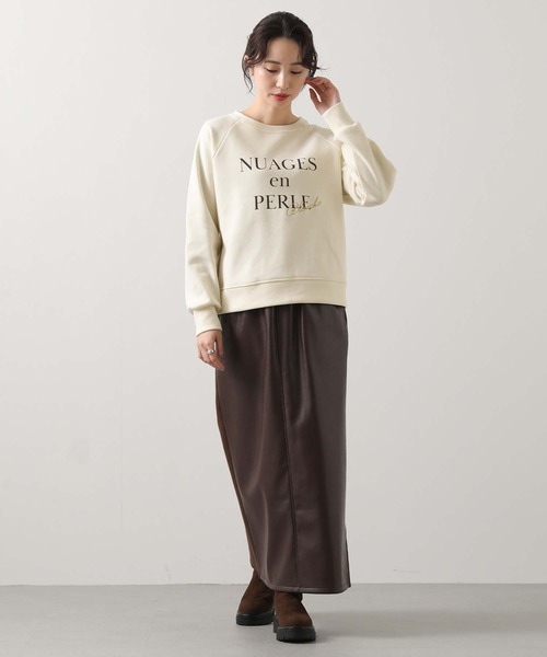 Gready Brilliant(グレディブリリアン)の「NUAGESラグランカットソー(Tシャツ/カットソー・レディース・アイボリー/チャコールグレー・38)」の6枚目の写真