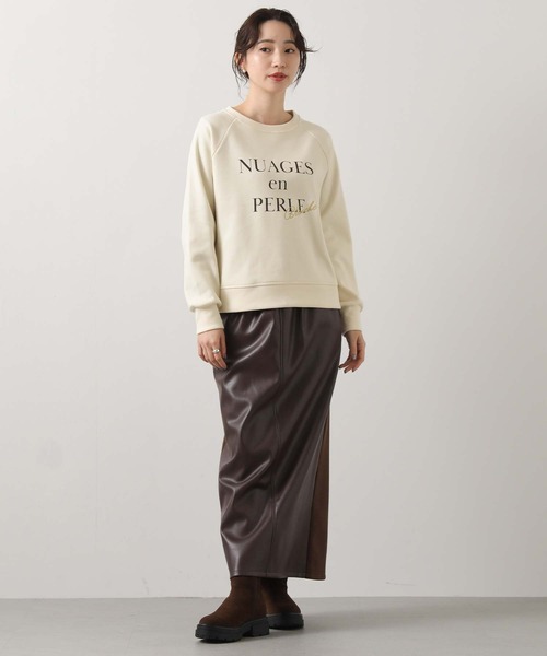 Gready Brilliant(グレディブリリアン)の「NUAGESラグランカットソー(Tシャツ/カットソー・レディース・アイボリー/チャコールグレー・38)」の3枚目の写真