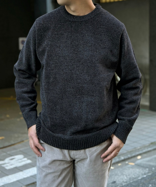 ikka（イッカ）の「Wフェイスモールクルーニット（ニット/セーター・メンズ・ブルー/ベージュ/チャコール/グリーン・XL/L/M/S）」の2枚目の写真