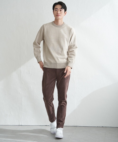 ikka（イッカ）の「Wフェイスモールクルーニット（ニット/セーター・メンズ・ブルー/ベージュ/チャコール/グリーン・XL/L/M/S）」の7枚目の写真