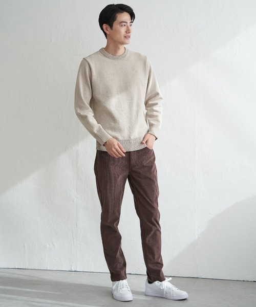 ikka（イッカ）の「Wフェイスモールクルーニット（ニット/セーター・メンズ・ブルー/ベージュ/チャコール/グリーン・XL/L/M/S）」の8枚目の写真
