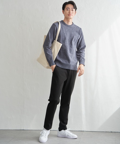 ikka（イッカ）の「Wフェイスモールクルーニット（ニット/セーター・メンズ・ブルー/ベージュ/チャコール/グリーン・XL/L/M/S）」の10枚目の写真