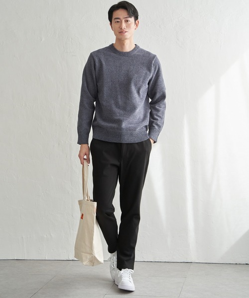 ikka（イッカ）の「Wフェイスモールクルーニット（ニット/セーター・メンズ・ブルー/ベージュ/チャコール/グリーン・XL/L/M/S）」の11枚目の写真