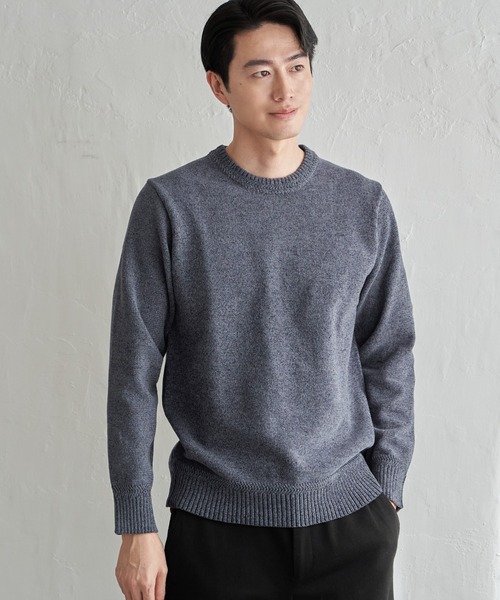 ikka（イッカ）の「Wフェイスモールクルーニット（ニット/セーター・メンズ・ブルー/ベージュ/チャコール/グリーン・XL/L/M/S）」の9枚目の写真