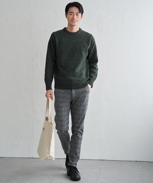 ikka（イッカ）の「Wフェイスモールクルーニット（ニット/セーター・メンズ・ブルー/ベージュ/チャコール/グリーン・XL/L/M/S）」の13枚目の写真