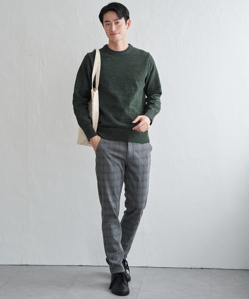 ikka（イッカ）の「Wフェイスモールクルーニット（ニット/セーター・メンズ・ブルー/ベージュ/チャコール/グリーン・XL/L/M/S）」の14枚目の写真