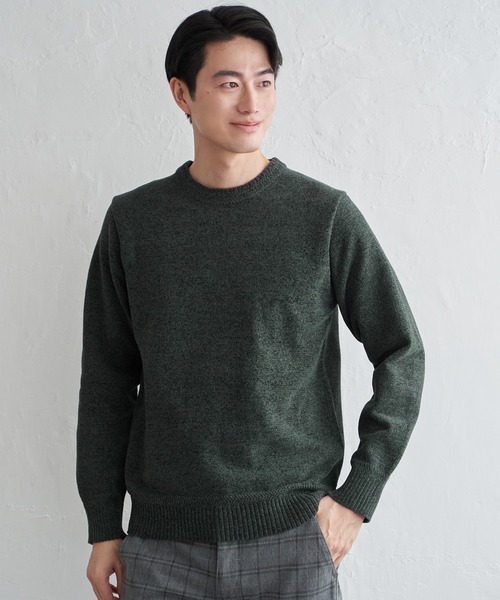 ikka（イッカ）の「Wフェイスモールクルーニット（ニット/セーター・メンズ・ブルー/ベージュ/チャコール/グリーン・XL/L/M/S）」の12枚目の写真